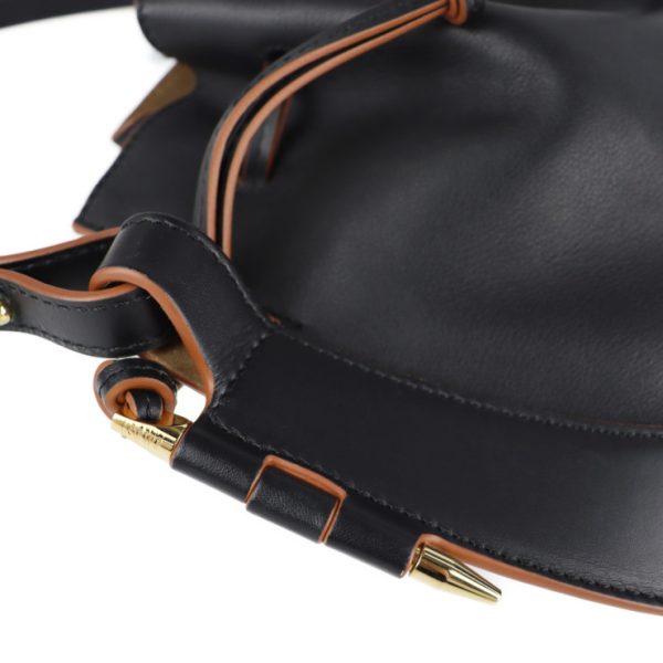 2104023007065 8 Loewe Horseshoe Leather Shoulder Bag Black Brown