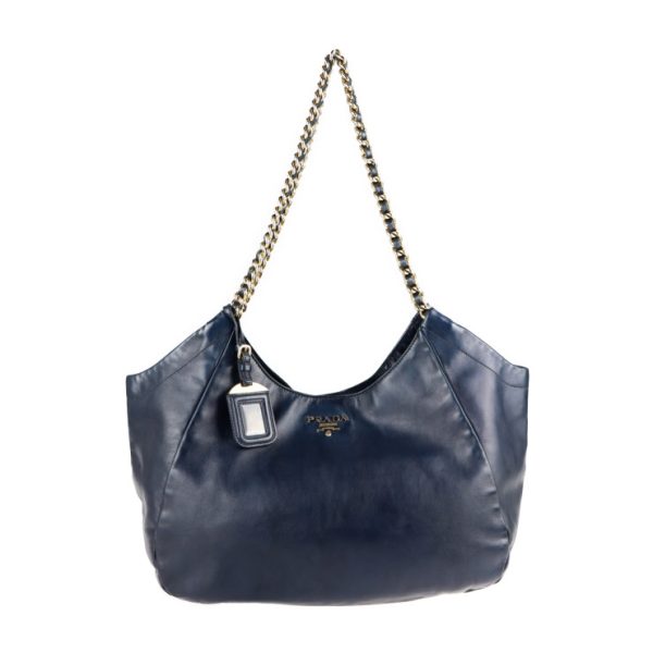 2104023007068 1 Prada Leather Shoulder Bag Navy