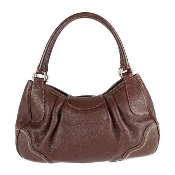 2104023007090 3 Prada Leather Handbag Brown