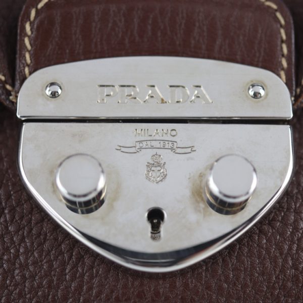 2104023007090 7 Prada Leather Handbag Brown