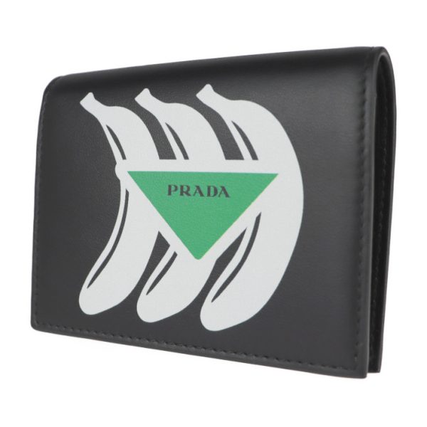 2104023007097 2 Prada Leather Bifold Wallet Black