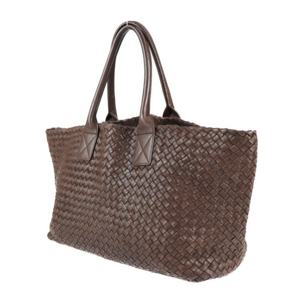 2104083007059 2 Bottega Veneta Cava MM Intrecciato Leather Tote Bag Brown