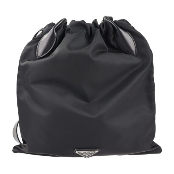 2104083007086 3 Prada Nylon Leather Drawstring Shoulder Bag Black