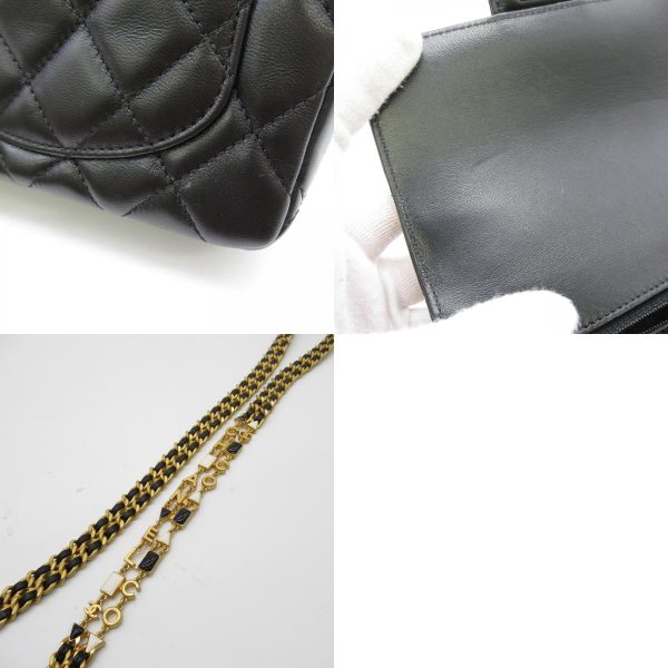 2104102228299 12c Chanel Mini Matelasse Chain Shoulder Bag Lambskin Black