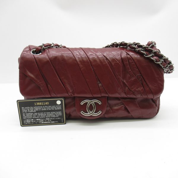 2104102236546 2 Chanel Chain Shoulder Bag Calf Red Series Red