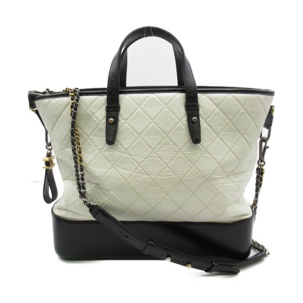 2104102240307 1 Chanel Gabriel de Two Way Shoulder Bag Leather White