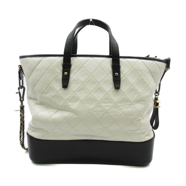 2104102240307 3 Chanel Gabriel de Two Way Shoulder Bag Leather White