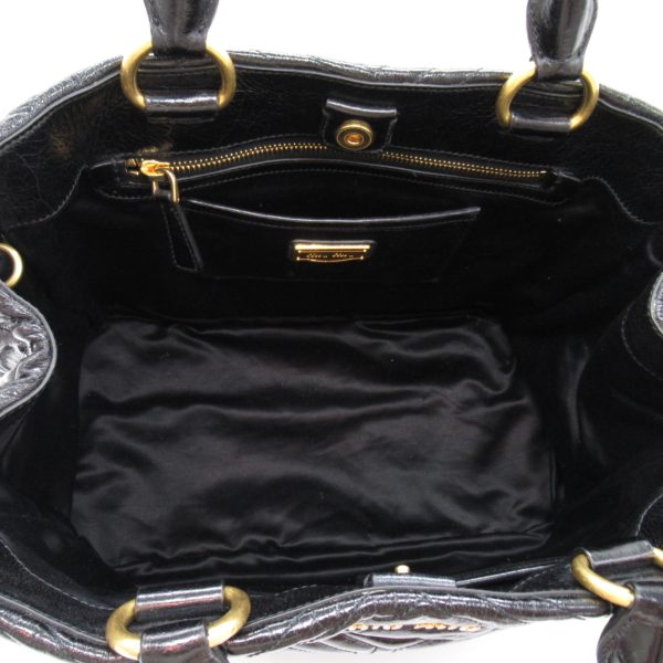 2104102260442 2 Miu Miu 2Way Tote Bag Black