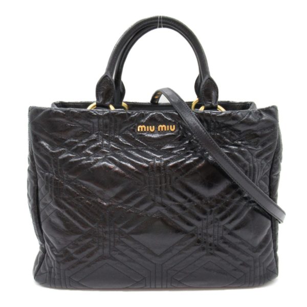 2104102260442 3 Miu Miu 2Way Tote Bag Black