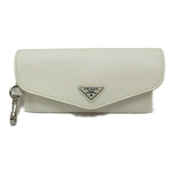 2104102260480 2 Prada Glasses Case in Saffiano Leather White