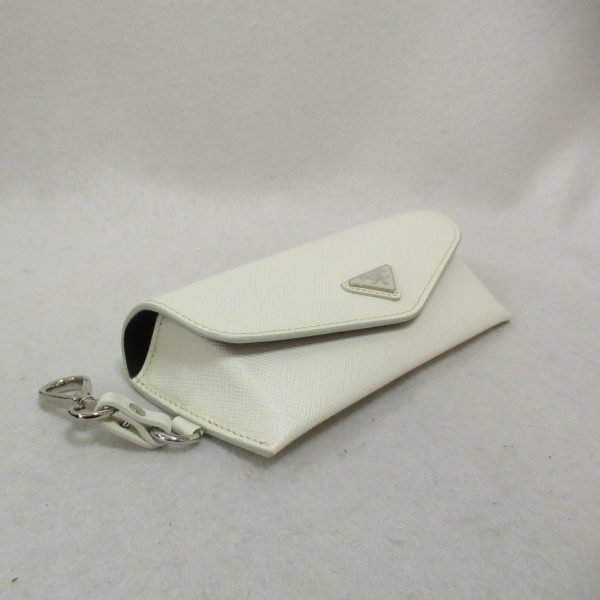 2104102260480 4 Prada Glasses Case in Saffiano Leather White