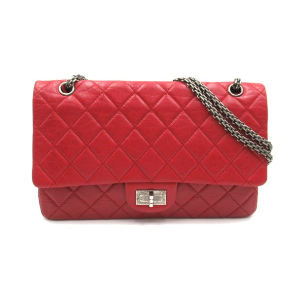 2104102267595 1 Chanel 255 Chain Shoulder Bag Leather Red