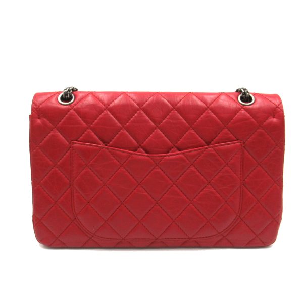 2104102267595 2 Chanel 255 Chain Shoulder Bag Leather Red