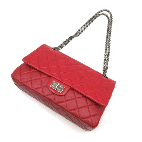 2104102267595 6 Chanel 255 Chain Shoulder Bag Leather Red