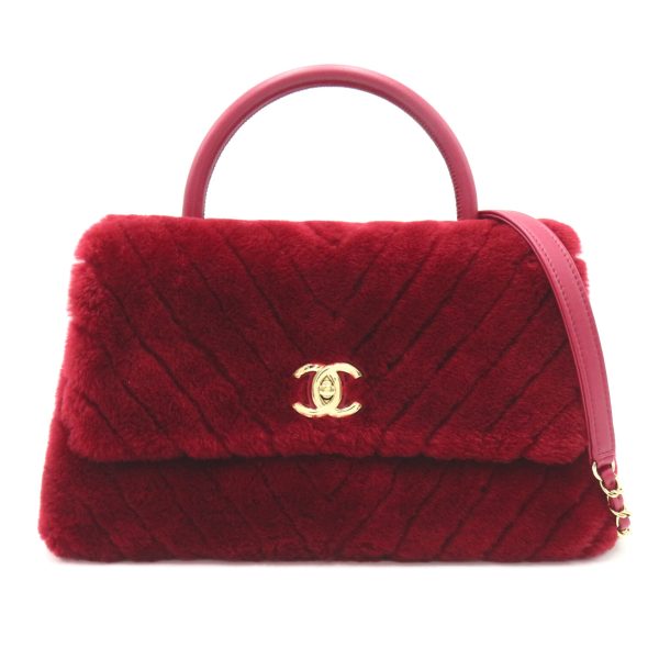 2104102267885 1 Chanel Coco Handle 2way Shoulder Bag Bordeaux