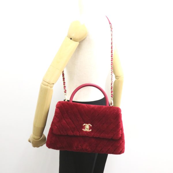 2104102267885 6 Chanel Coco Handle 2way Shoulder Bag Bordeaux