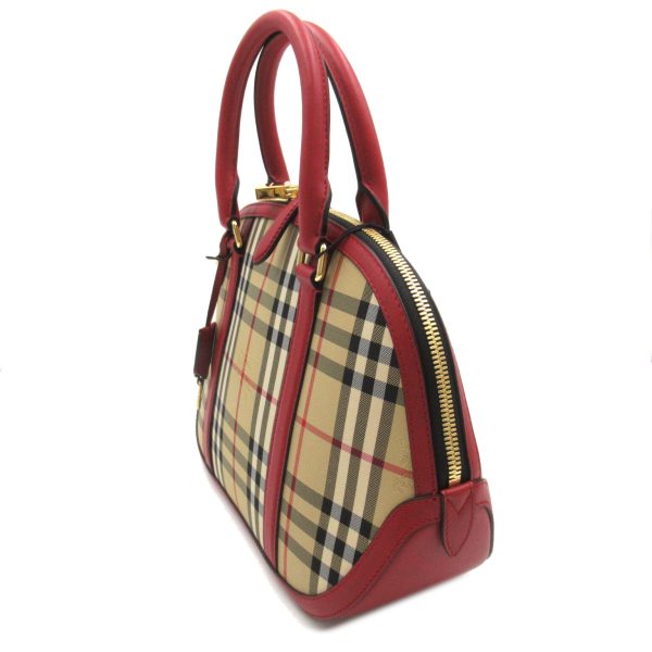 2104102271370 3 Burberry 2 Way Shoulder Bag Nylon Leather Red