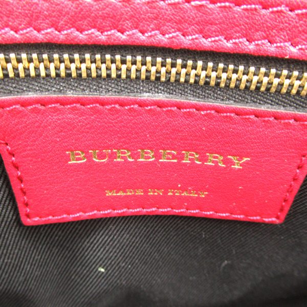 2104102271370 7 Burberry 2 Way Shoulder Bag Nylon Leather Red