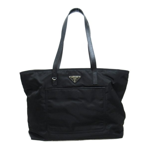 2104102273190 2 Prada Tote Handbag Nylon Saffiano Leather Black