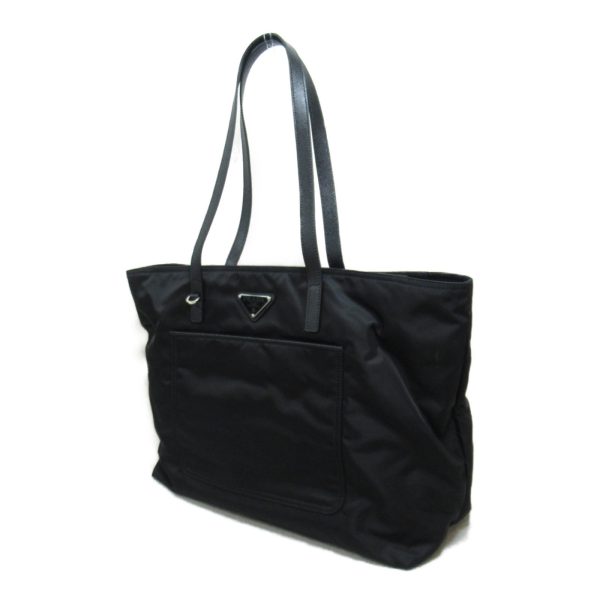 2104102273190 4 Prada Tote Handbag Nylon Saffiano Leather Black