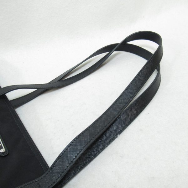 2104102273190 8 Prada Tote Handbag Nylon Saffiano Leather Black