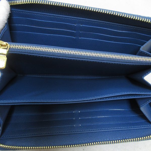 2104102273244 6 Louis Vuitton Zippy Long Wallet Blue Denim