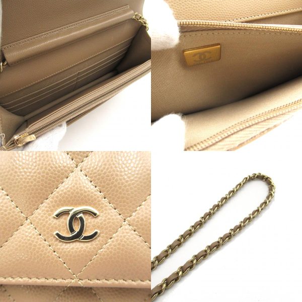 2104102276009 9c Chanel Matelasse Chain Wallet Yellow