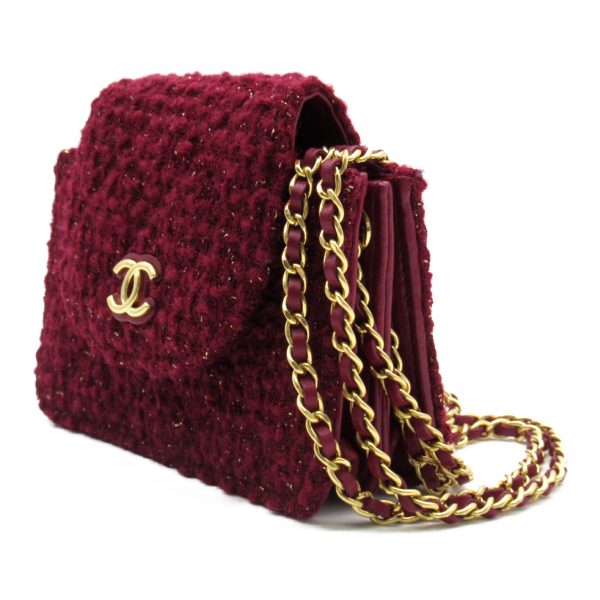 2104102276351 2 Chanel Chain Pochette Bag Red