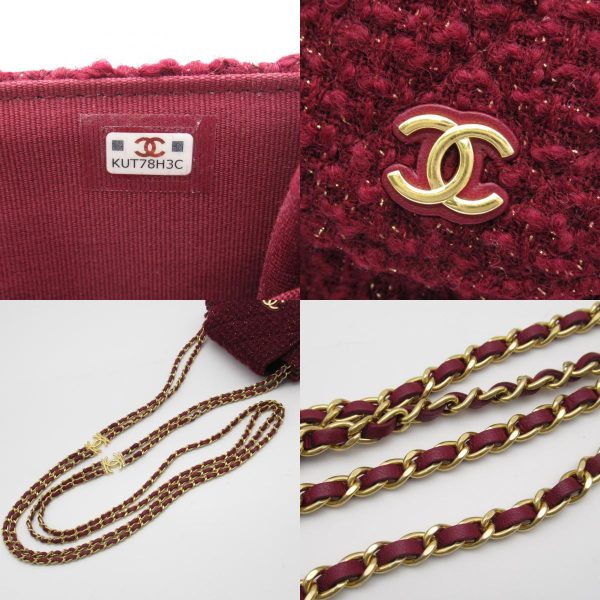 2104102276351 9c Chanel Chain Pochette Bag Red