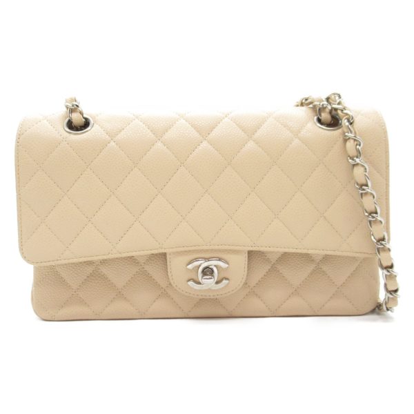 2104102280631 1 Chanel Matelasse Double Flap Shoulder Bag Beige