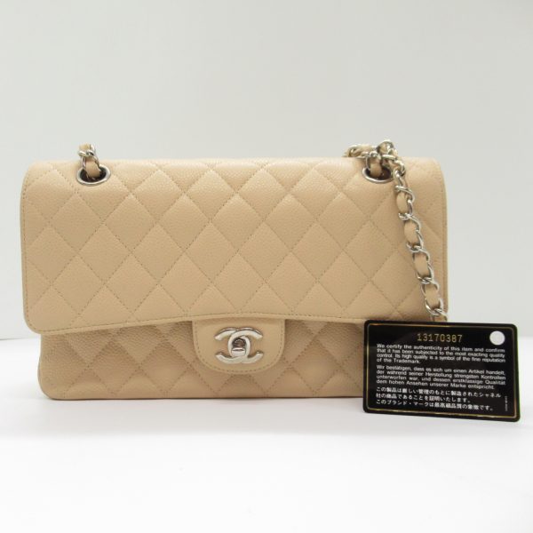 2104102280631 4 Chanel Matelasse Double Flap Shoulder Bag Beige