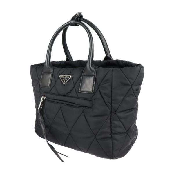 2104113007017 2 Prada Tessuto Bomber Nylon Leather Shoulder Bag Black