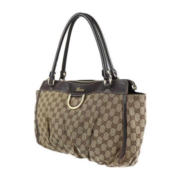 2104113007024 2 GUCCI Abbey Tote Bag GG Canvas Beige Brown