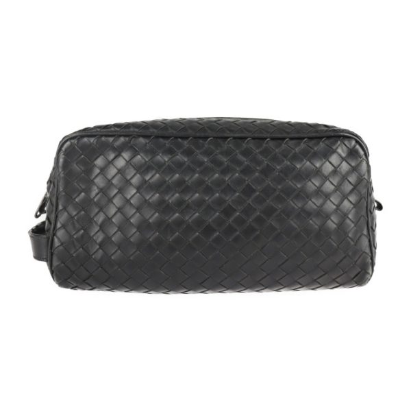 2104113007029 1 Bottega Veneta Intrecciato Leather Clutch Bag Black