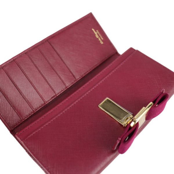 2104113007052 4 Salvatore Ferragamo Vara Leather Long Wallet Purple