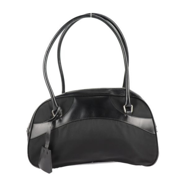 2104113007053 1 Prada Nylon Leather Mini Boston Black