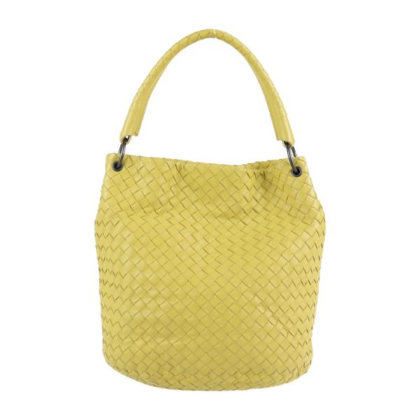 2104113007055 1 Bottega Veneta Intrecciato Leather Shoulder Bag Yellow