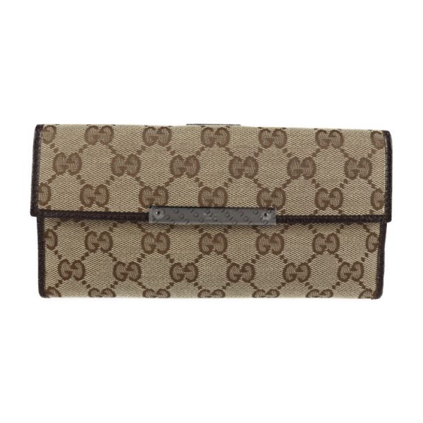 2104113007060 1 GUCCI Bifold Wallet GG Canvas Brown