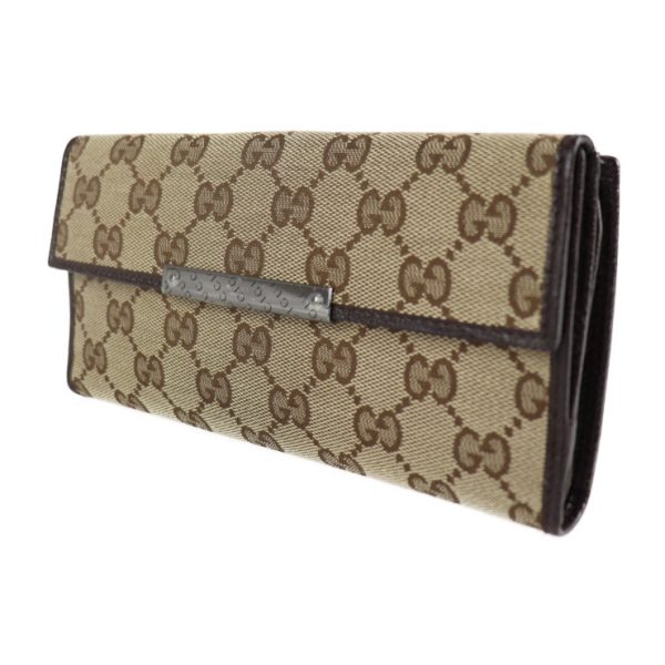 2104113007060 2 GUCCI Bifold Wallet GG Canvas Brown