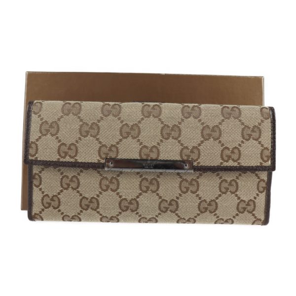 2104113007060 9 GUCCI Bifold Wallet GG Canvas Brown