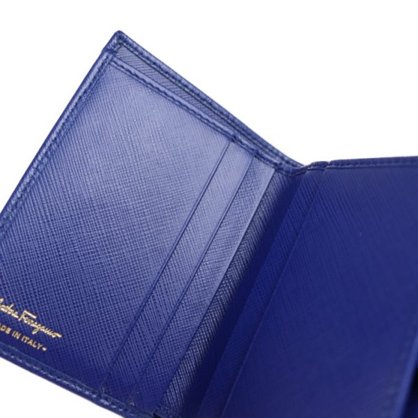 2105123008090 7 Salvatore Ferragamo Vara Leather Bifold Wallet Blue