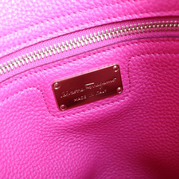 2106013002001 8 Salvatore Ferragamo Gancini Leather Handbag Pink