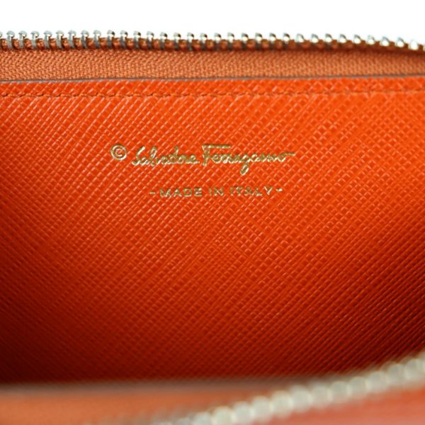 2106013002024 7 Salvatore Ferragamo Gancini Leather Coin Case Orange