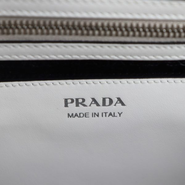 2106043002130 10 Prada Calf Mirage Handbag Bianco