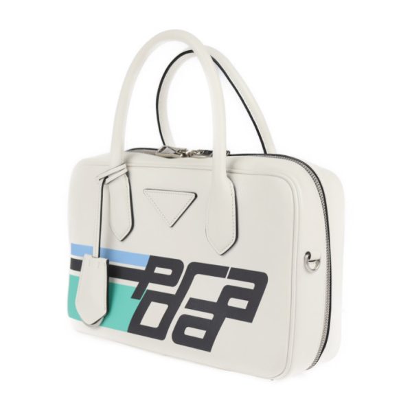 2106043002130 2 Prada Calf Mirage Handbag Bianco