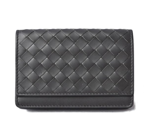 210625 to 39 bv 1 Bottega Veneta Intrecciato Leather Card Case Card Holder Dark Grey