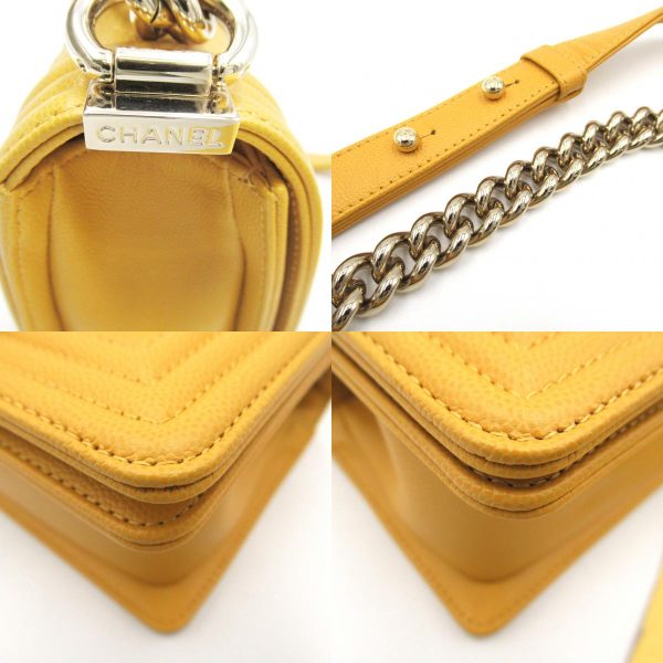 2106800519594 10c Chanel Chanel Chain Shoulder Bag Caviar Skin Yellow