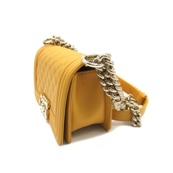 2106800519594 3 Chanel Chanel Chain Shoulder Bag Caviar Skin Yellow