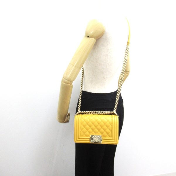 2106800519594 5 Chanel Chanel Chain Shoulder Bag Caviar Skin Yellow