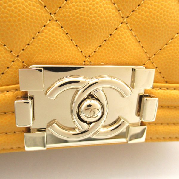 2106800519594 9 Chanel Chanel Chain Shoulder Bag Caviar Skin Yellow